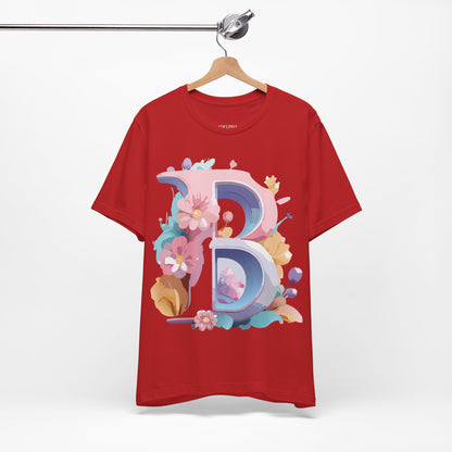 Natural Cotton Tee Shirt - Letters Collection - B Printify