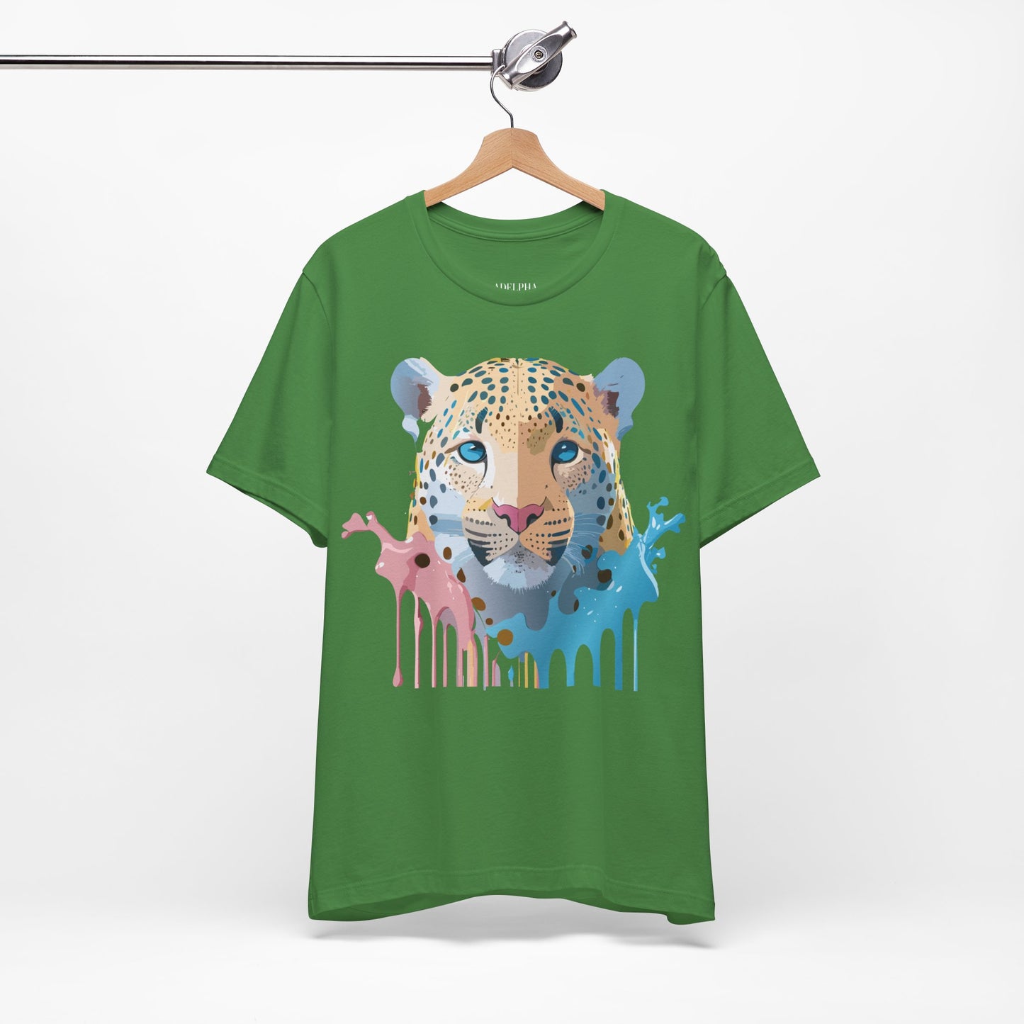 Natural Cotton Tee Shirt with Cheetah