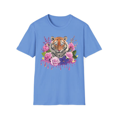 Tiger Print Shirt Unisex Animal Tee Softstyle Gildan 64000 Cotton