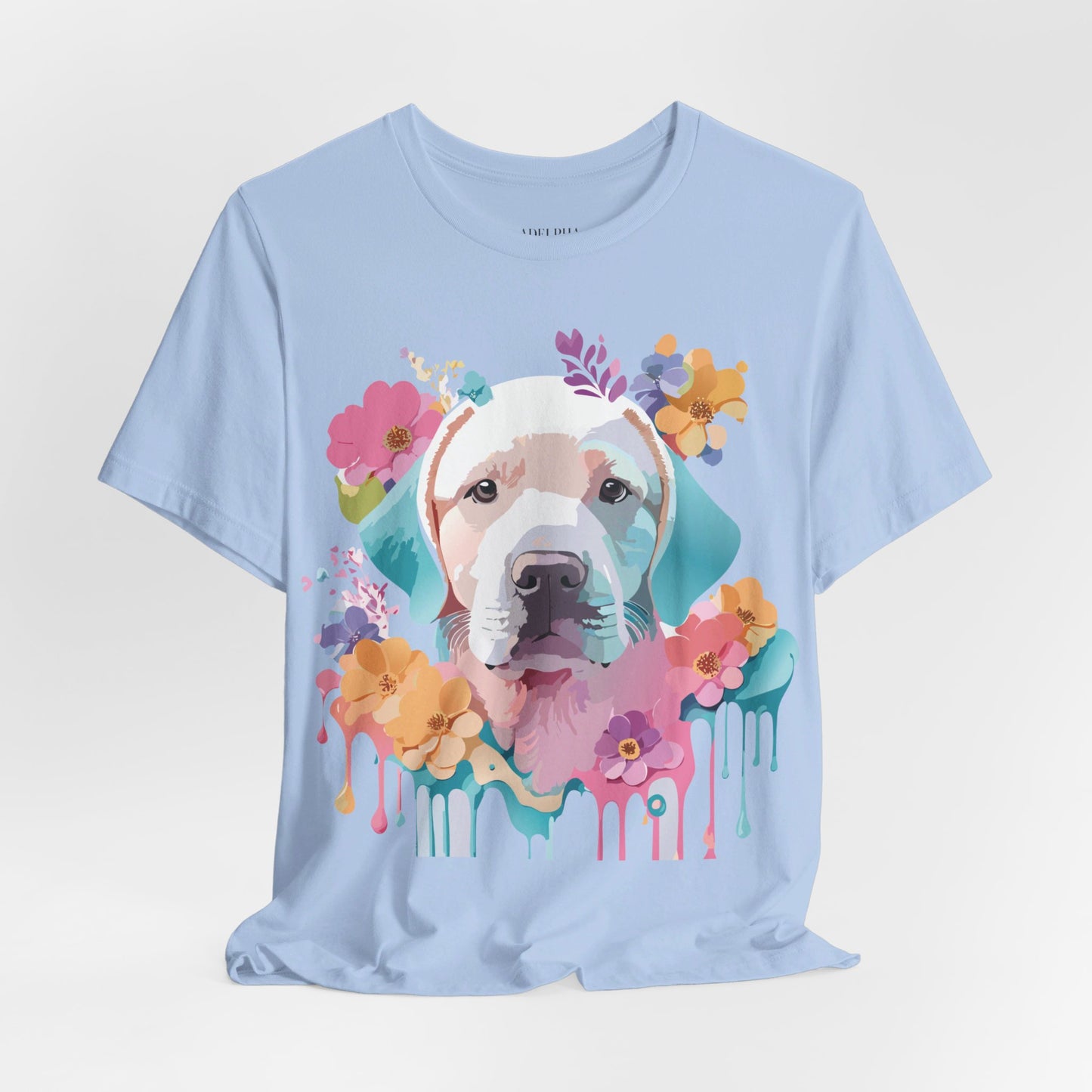 Natural Cotton Tee Shirt with Dog