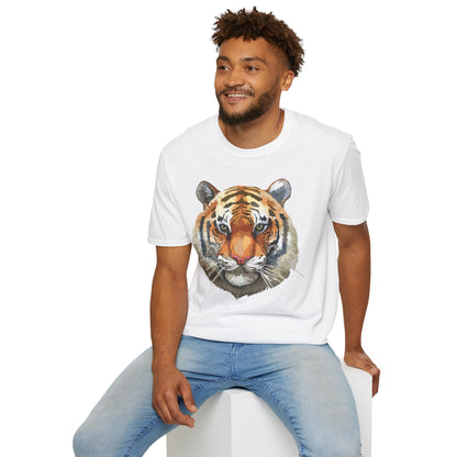 Tiger Print Unisex T Shirt Softstyle 64000 Gildan Ring Spun Cotton Tee