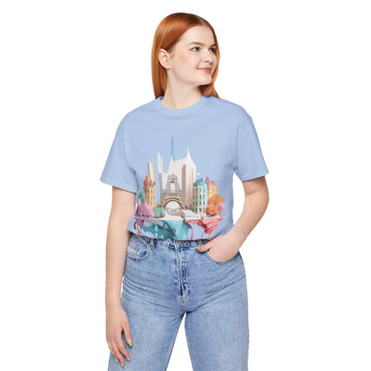 Natural Cotton Tee Shirt - Beautiful Places Collection - Paris Printify