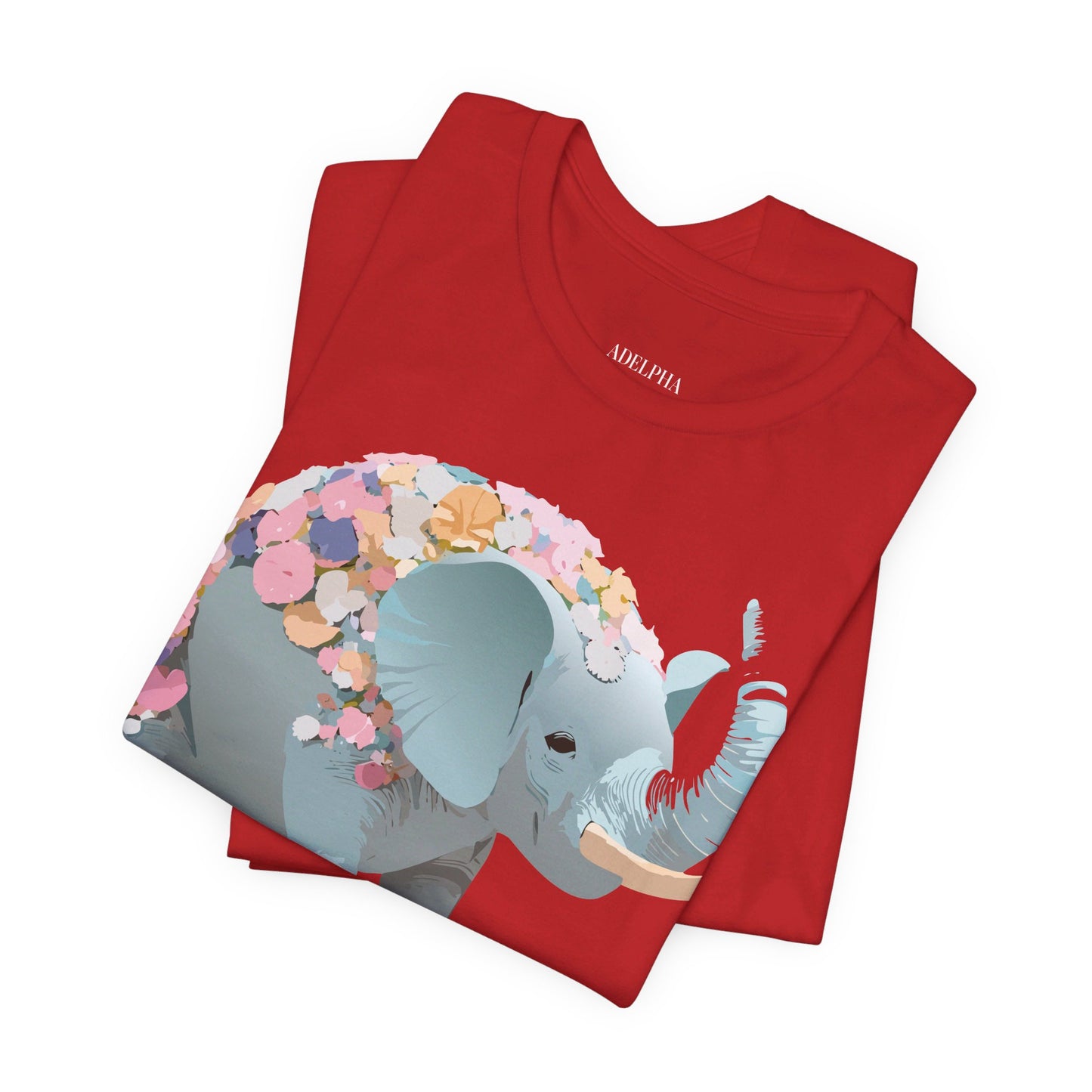 T-shirt en coton naturel avec motif éléphant