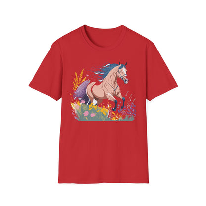 Unisex Horse Shirt With Animal Design Gildan Softstyle 64000 Tee