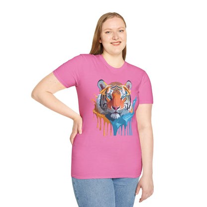 Tiger Shirt Unisex Animal Tee Ring Spun Cotton Gildan Softstyle Short Sleeve