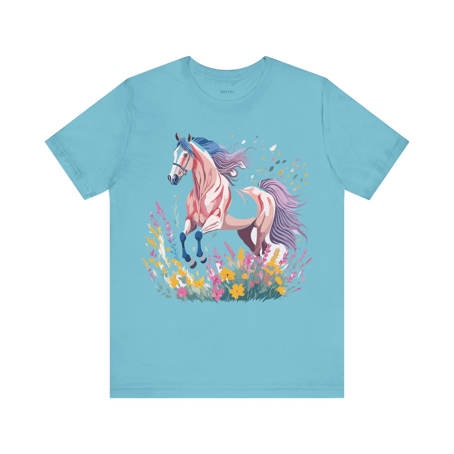 Natural Cotton Tee Shirt with Horse