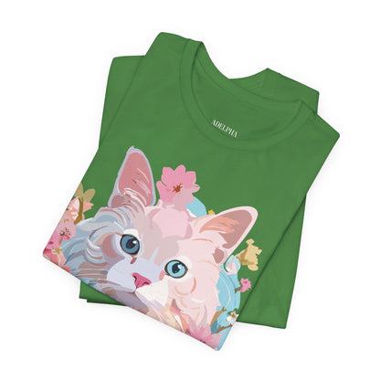 Natural Cotton Tee Shirt with Cat Printify