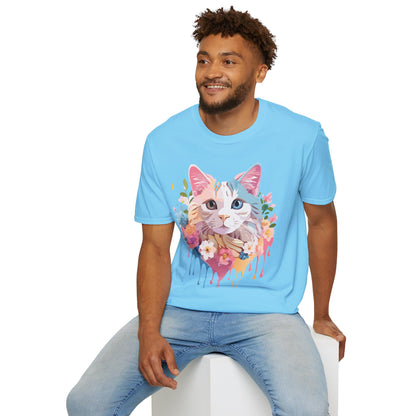 Cat Shirt Unisex Softstyle Tee 100 Percent Ring Spun Cotton Kitten Tee