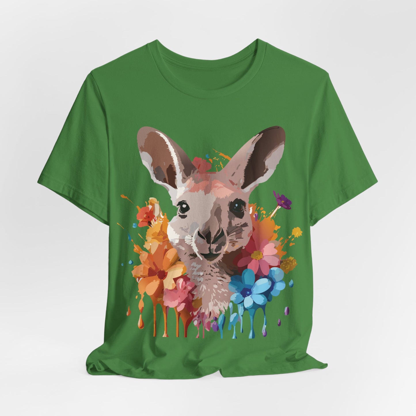 Natural Cotton Tee Shirt with Kangaroo