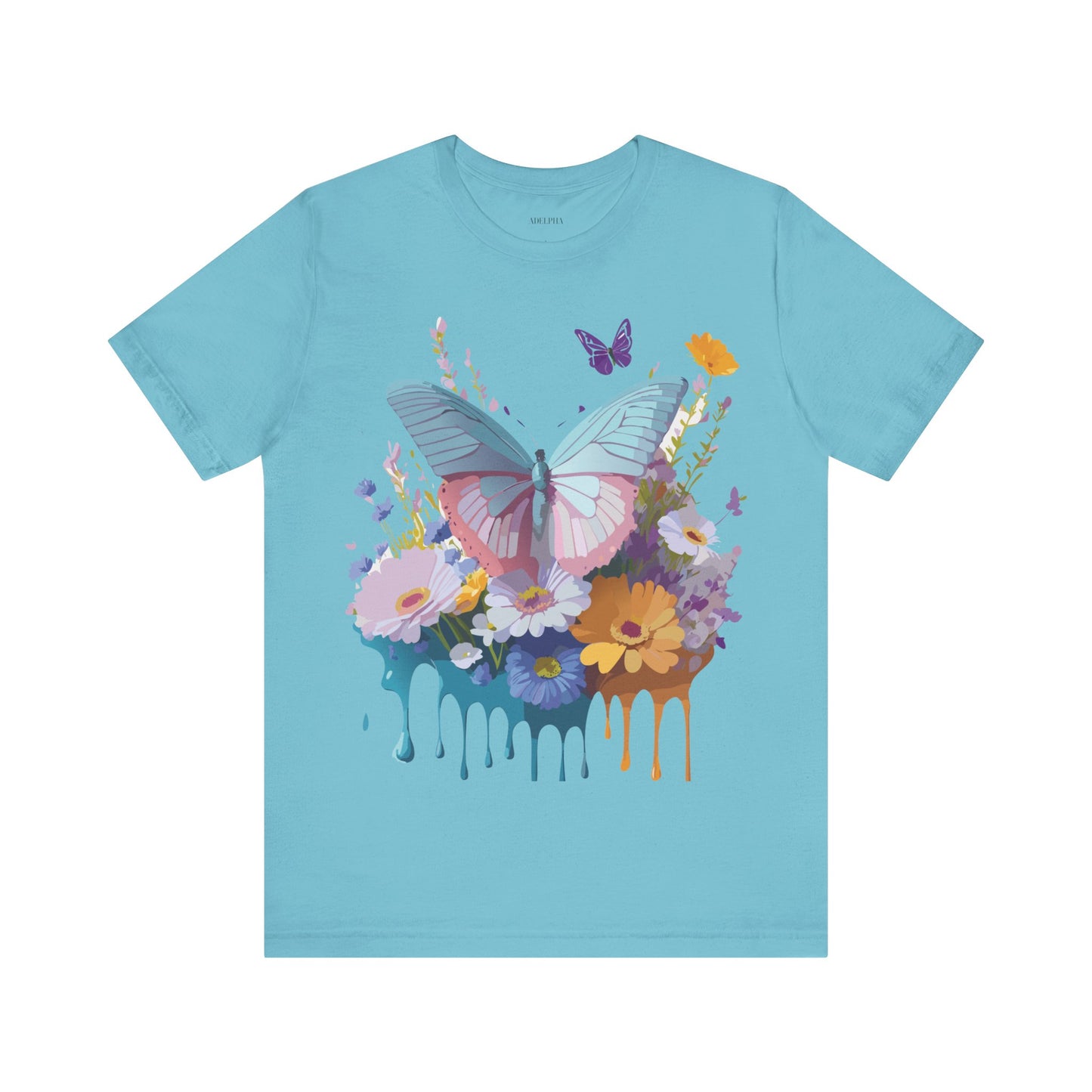 Natural Cotton Tee Shirt with Butterfly