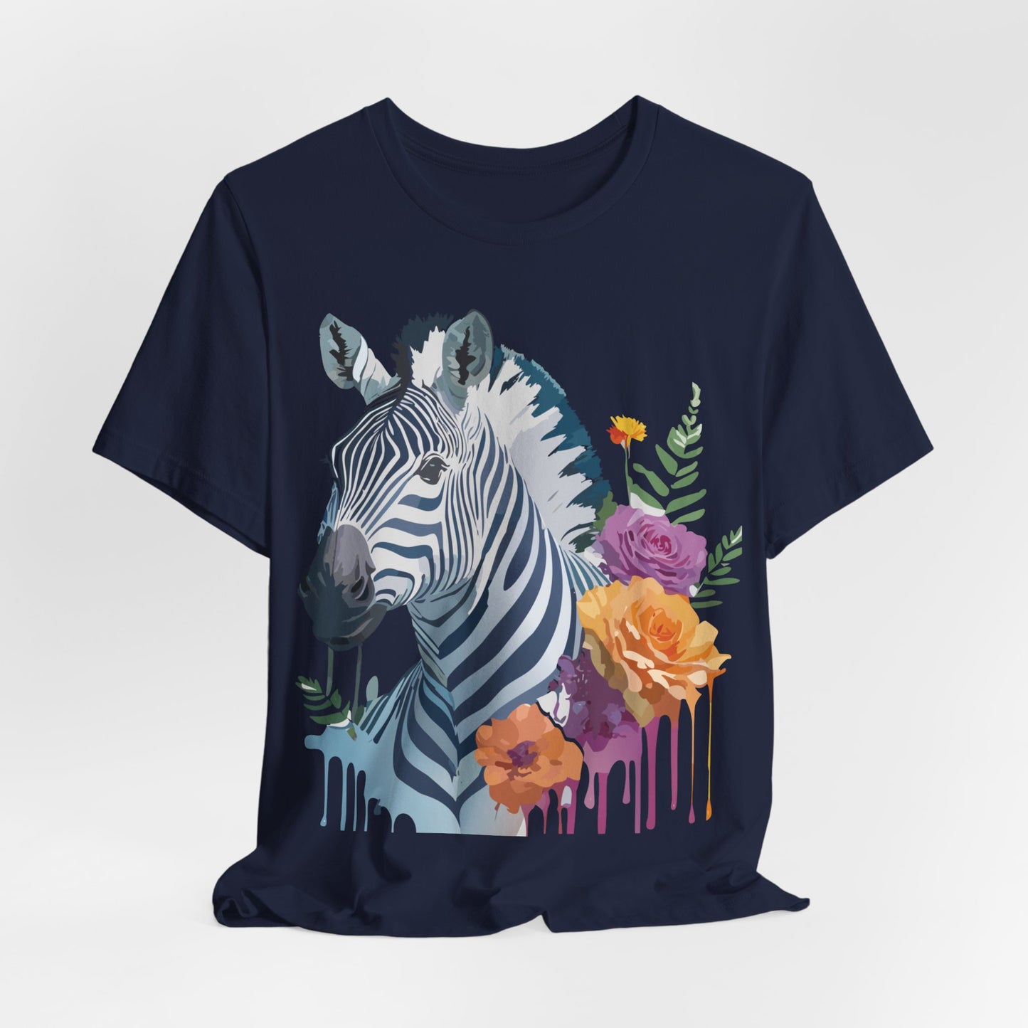 Natural Cotton Tee Shirt with Zebra