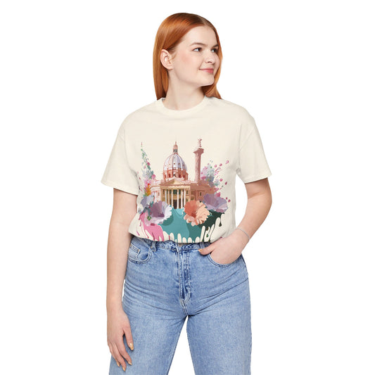 Natural Cotton Tee Shirt - Beautiful Places Collection - Rome Printify