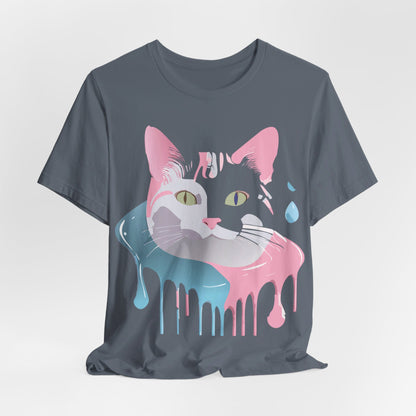 Natural Cotton Tee Shirt with Cat Printify