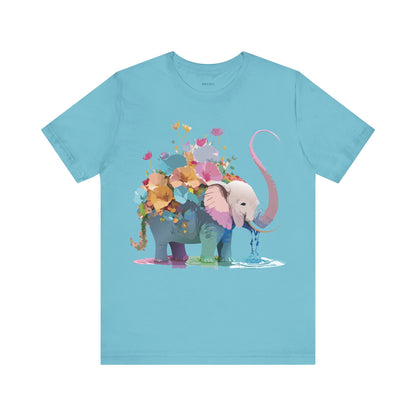 Natural Cotton Tee Shirt with Elephant Printify