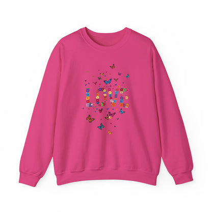 Unisex Floral Love Sweatshirt Fifty Fifty Cotton Poly Valentines Day