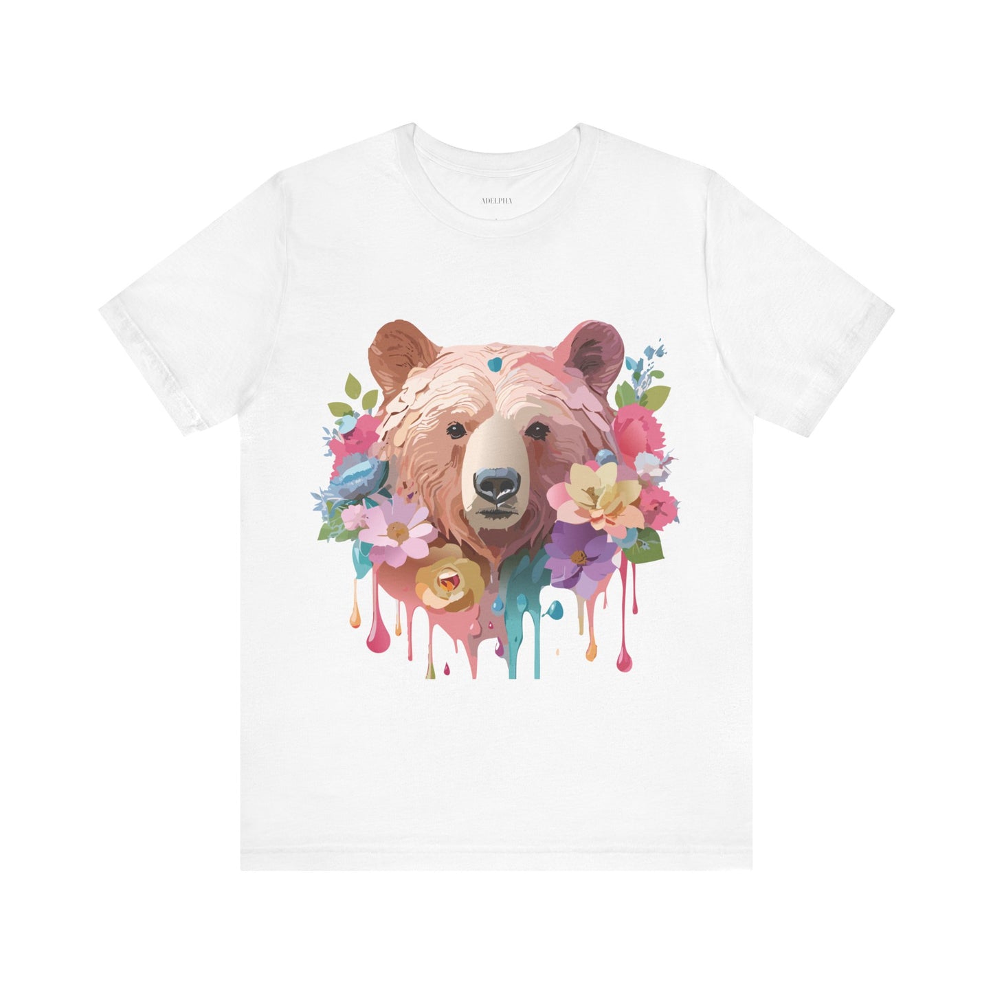 Natural Cotton Tee Shirt with Bear