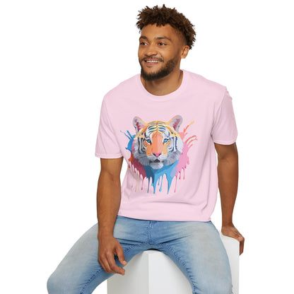 Tiger Print Unisex Softstyle T Shirt Gildan 64000 Comfort Tee