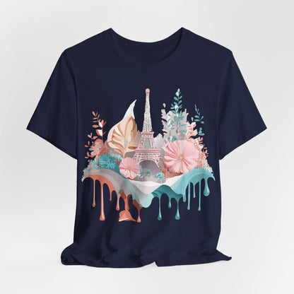 Natural Cotton Tee Shirt - Beautiful Places Collection - Paris Printify