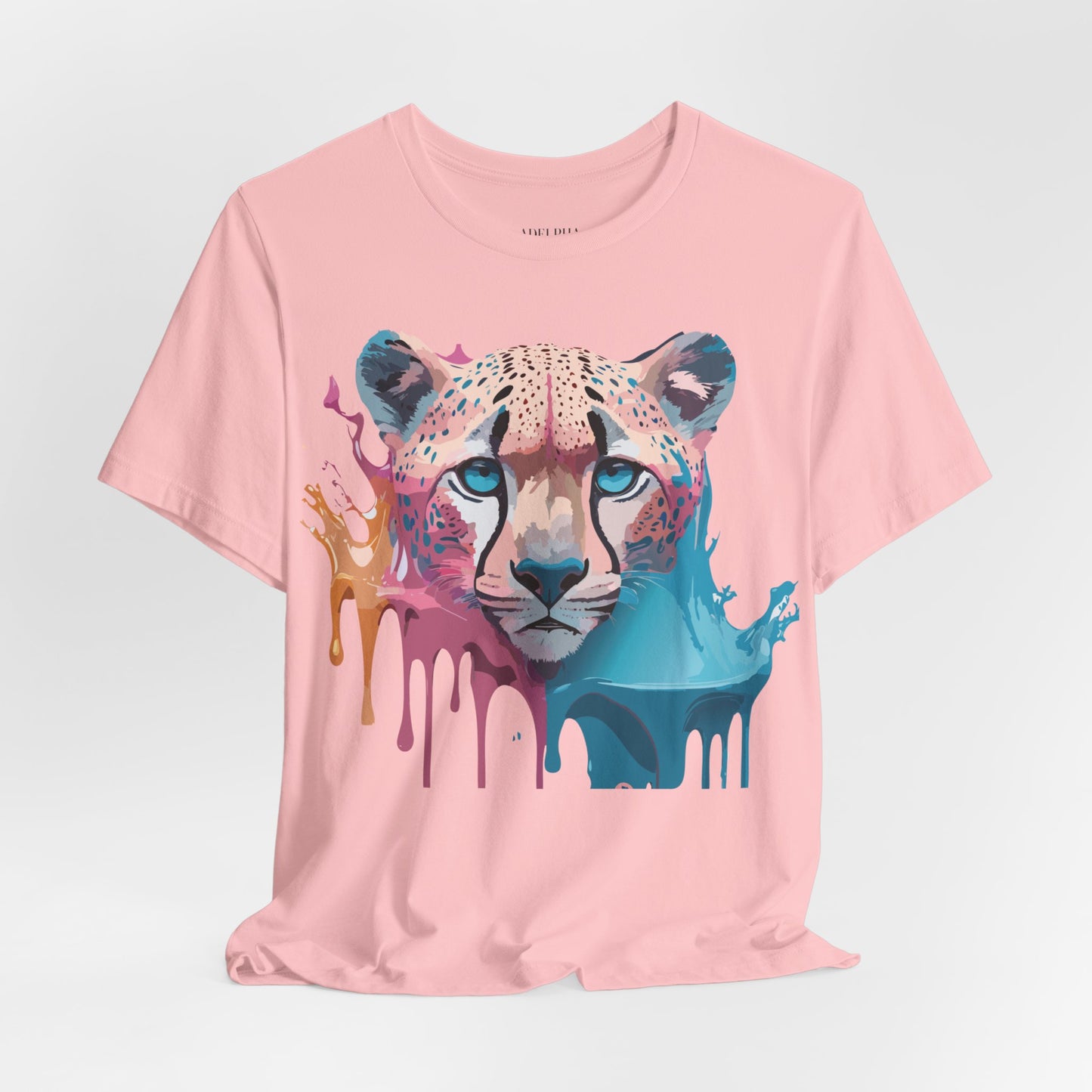 Natural Cotton Tee Shirt with Cheetah