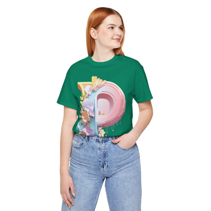 Natural Cotton Tee Shirt - Letters Collection - P Printify