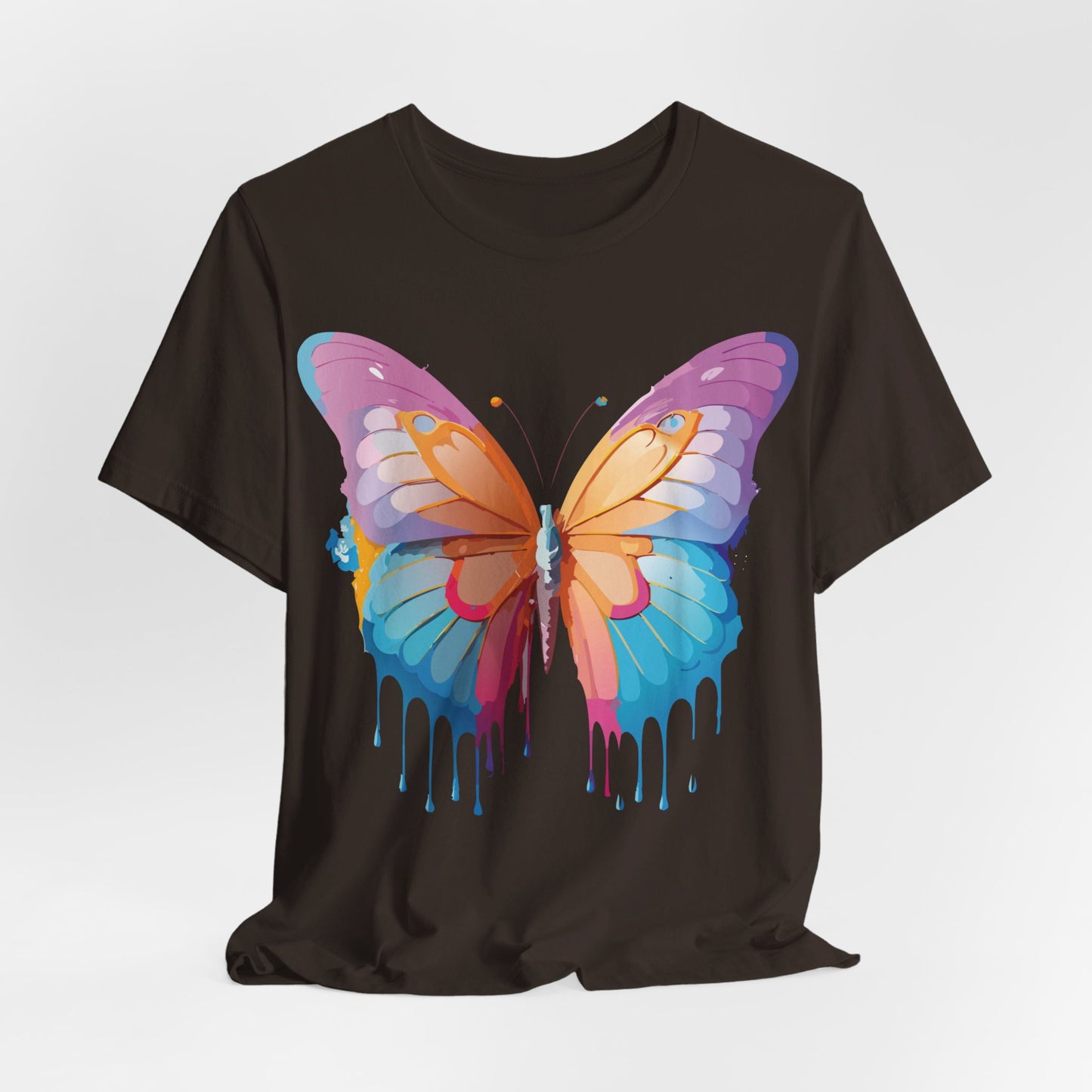 Natural Cotton Tee Shirt with Butterfly