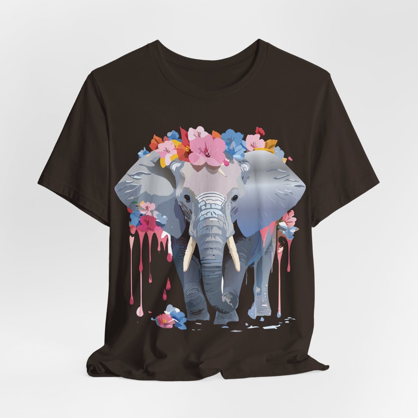 T-shirt en coton naturel avec motif éléphant