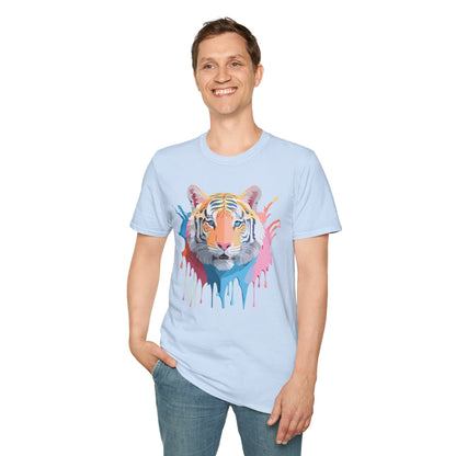Tiger Print Unisex Softstyle T Shirt Gildan 64000 Comfort Tee