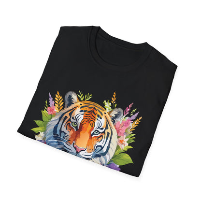 Tiger Print Unisex Gildan Softstyle Tee 64000 100 Percent Ring Spun Cotton