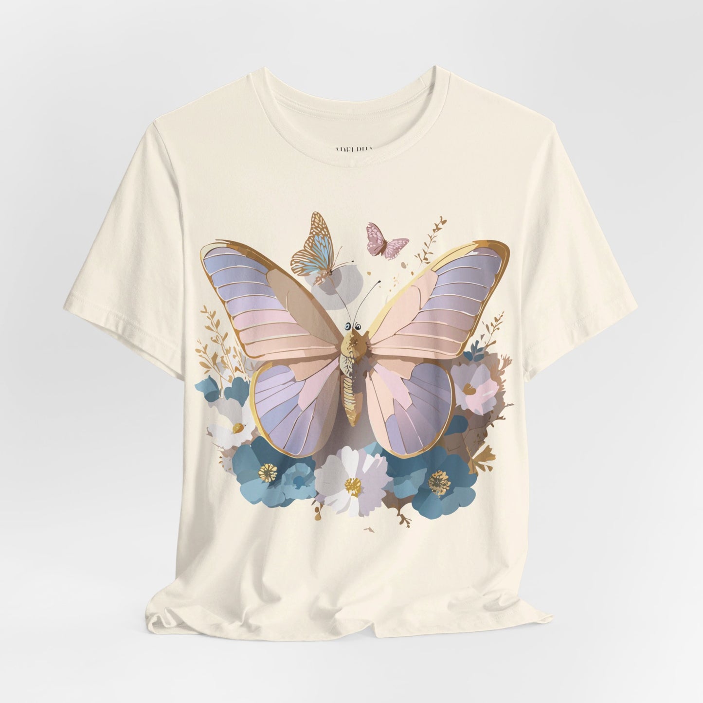 T-shirt en coton naturel avec papillon