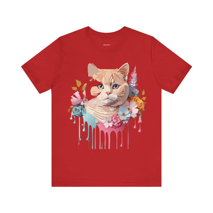 Natural Cotton Tee Shirt with Cat Printify