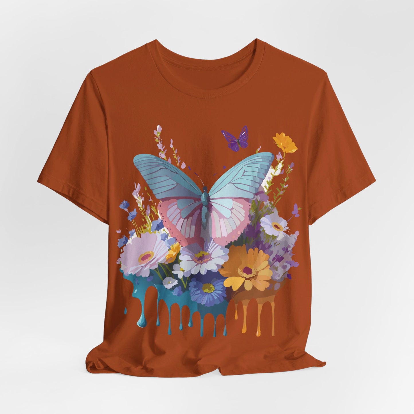 T-Shirt aus natürlicher Baumwolle mit Schmetterling