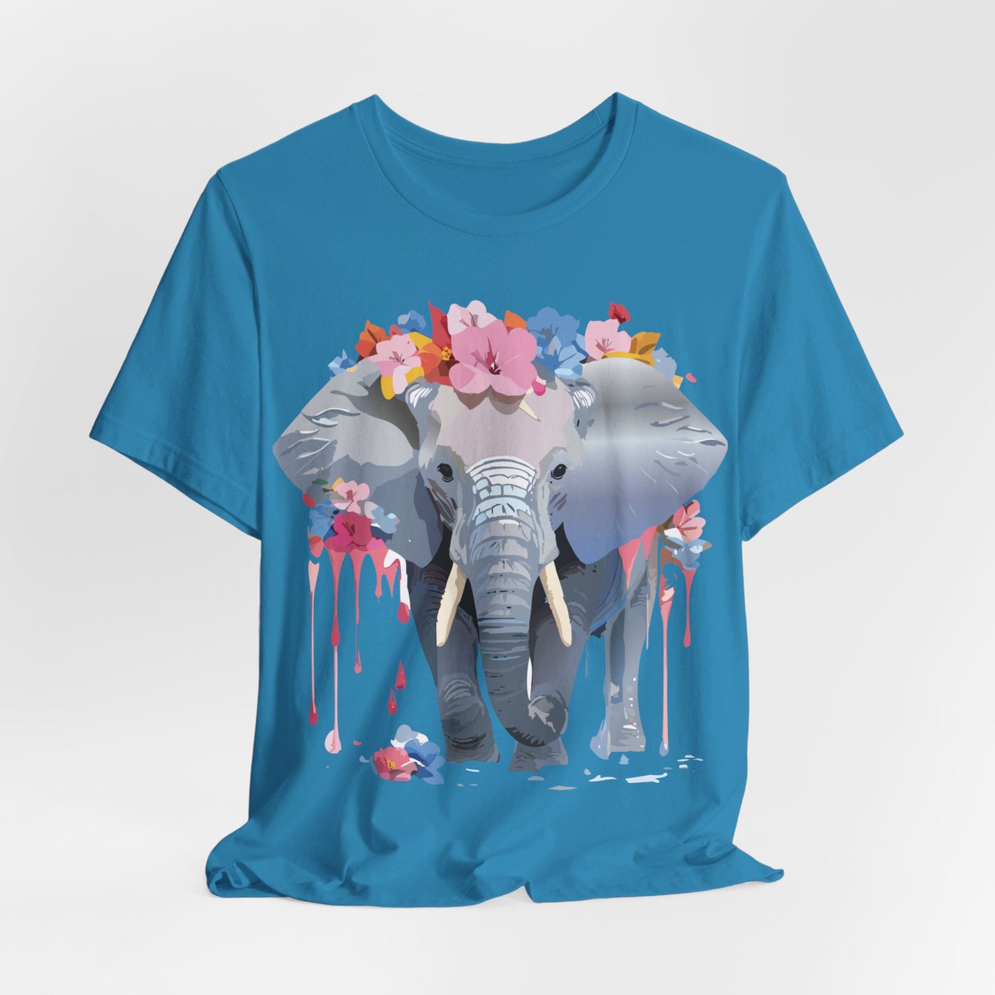 T-shirt en coton naturel avec motif éléphant