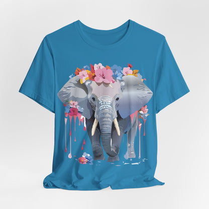 Natural Cotton Tee Shirt with Elephant Printify