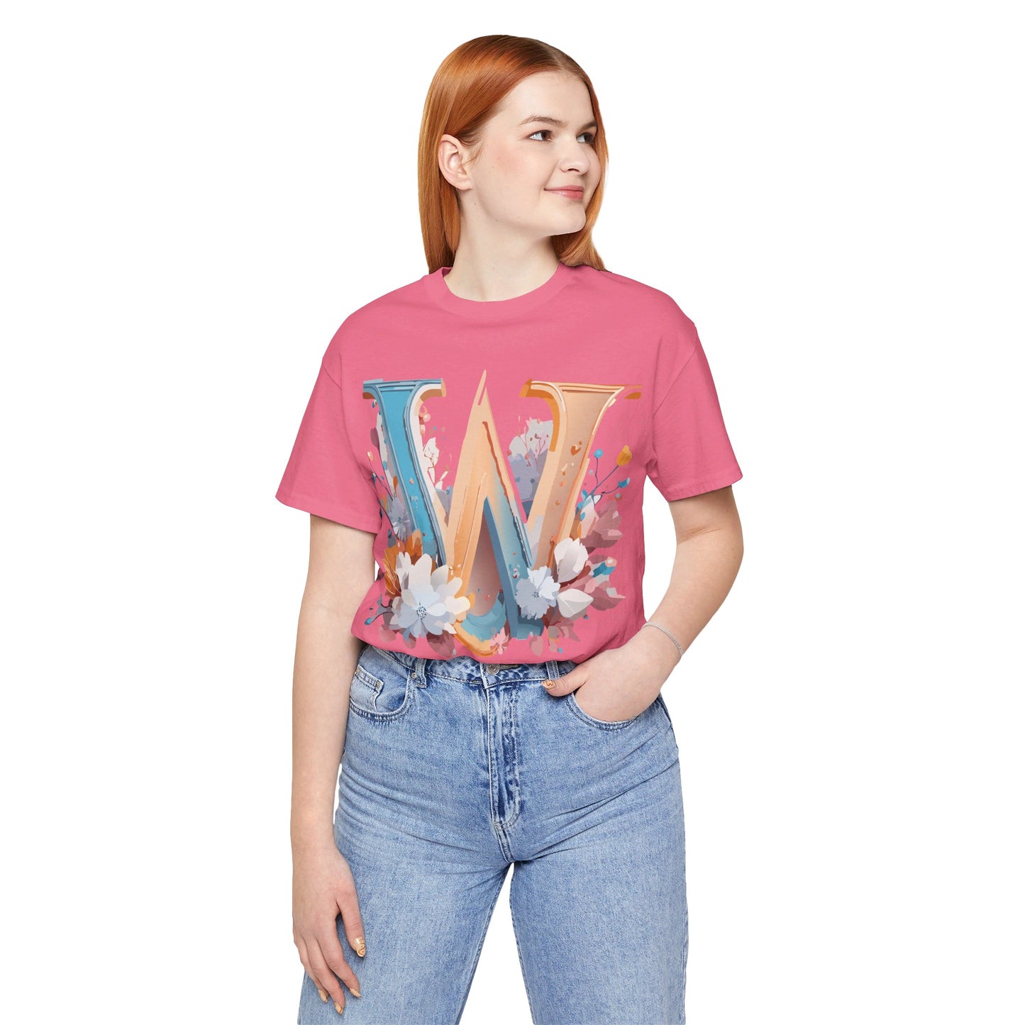 Natural Cotton Tee Shirt - Letters Collection - W