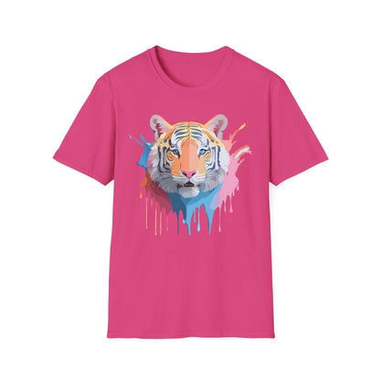 Tiger Print Unisex Softstyle T Shirt Gildan 64000 Comfort Tee