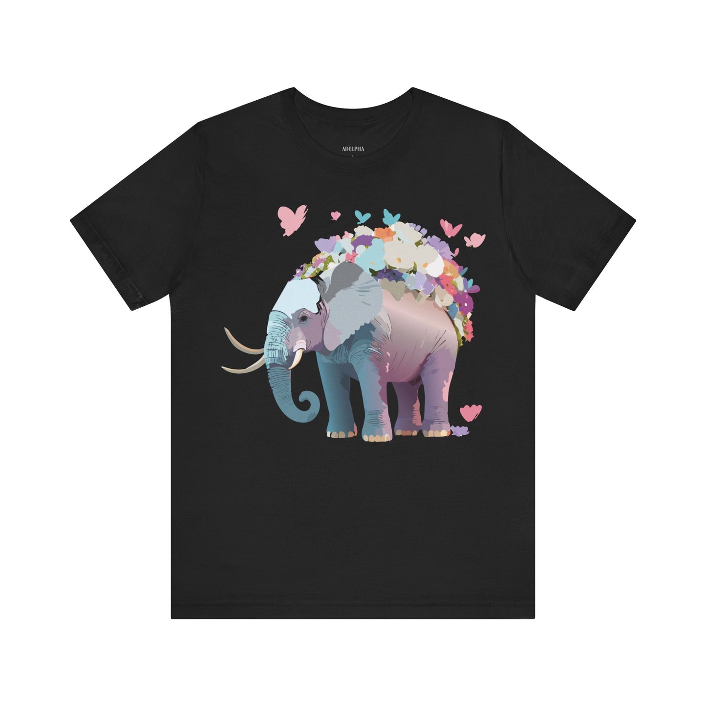 T-shirt en coton naturel avec motif éléphant