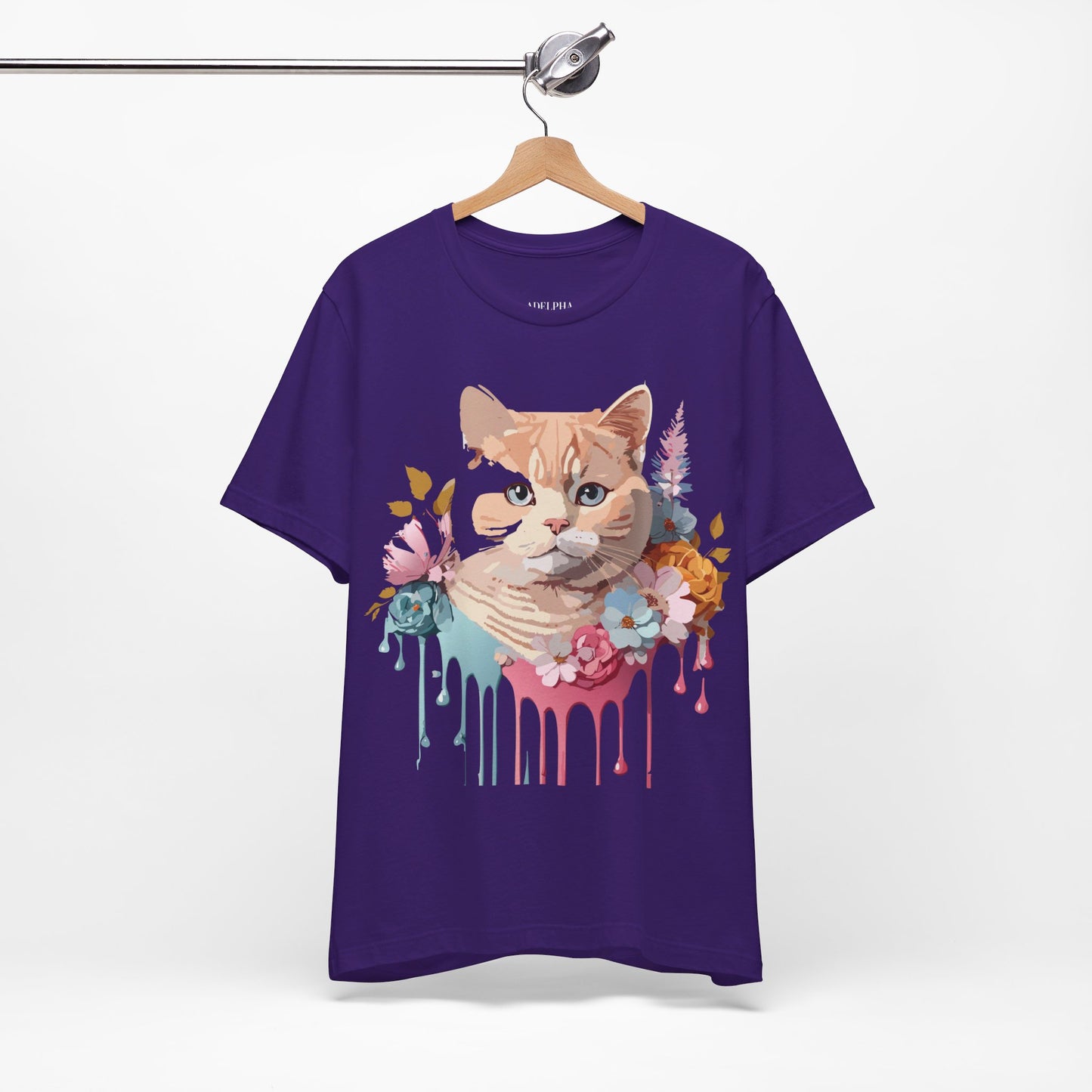 Natural Cotton Tee Shirt with Cat