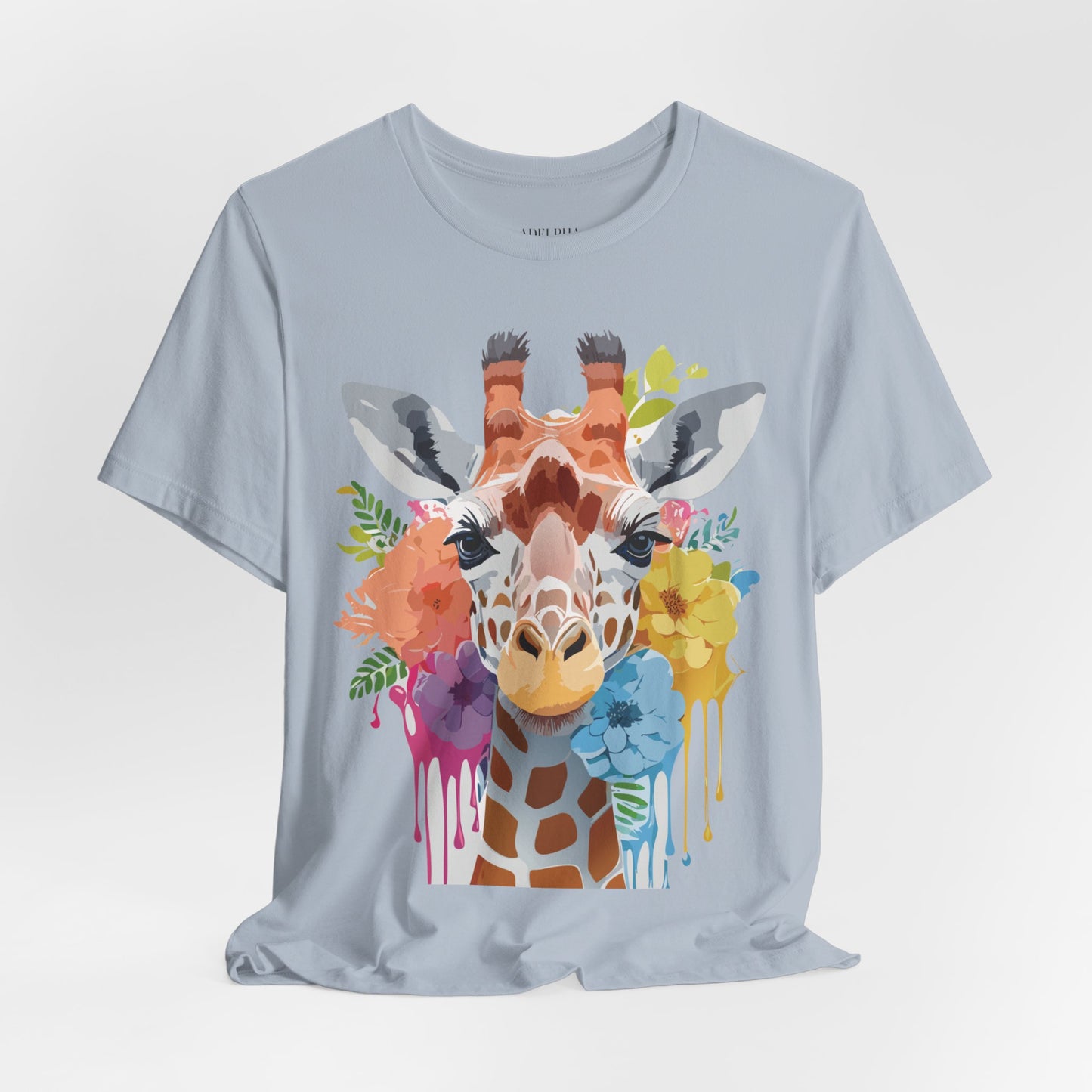 Natural Cotton Tee Shirt with Giraffe