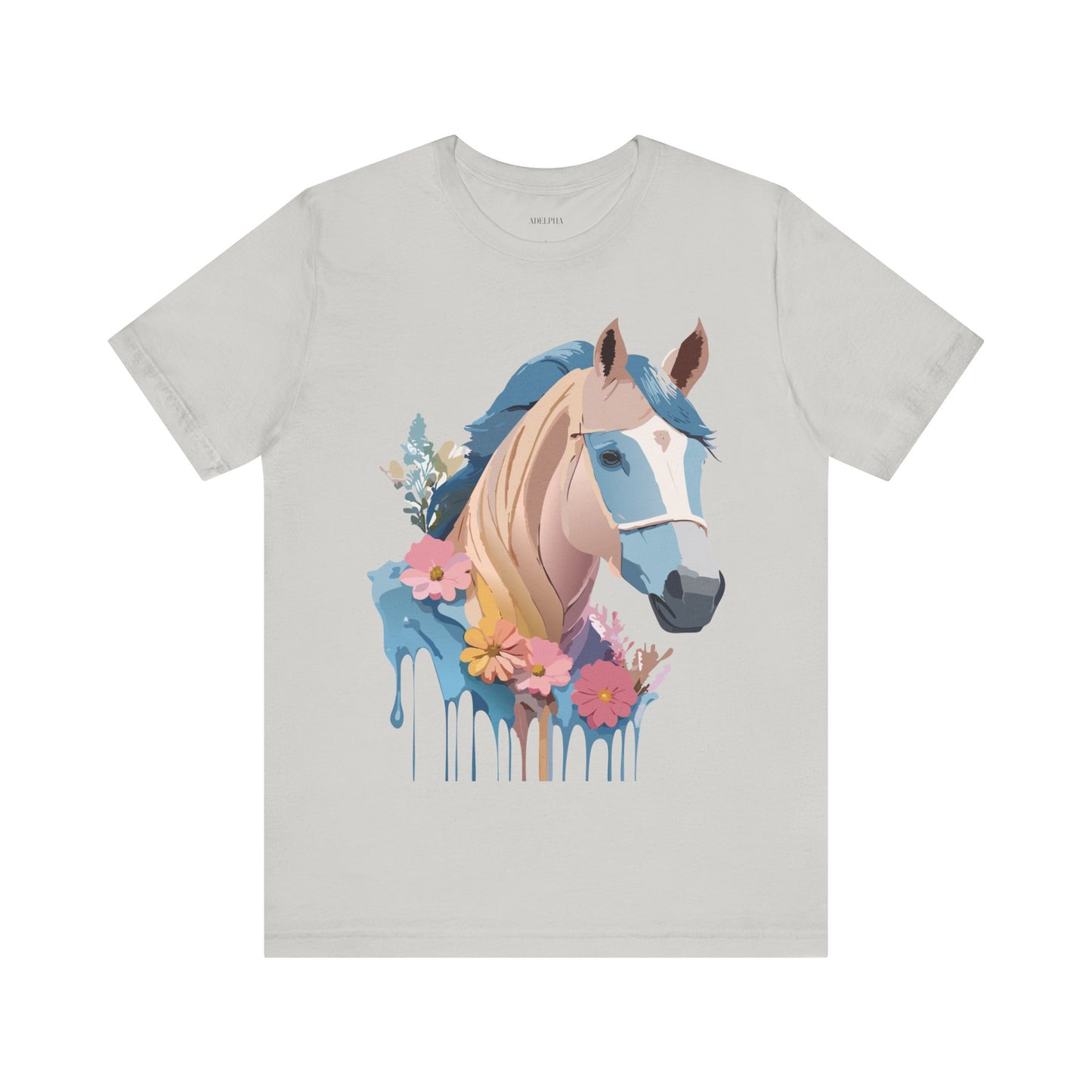 Natural Cotton Tee Shirt with Horse