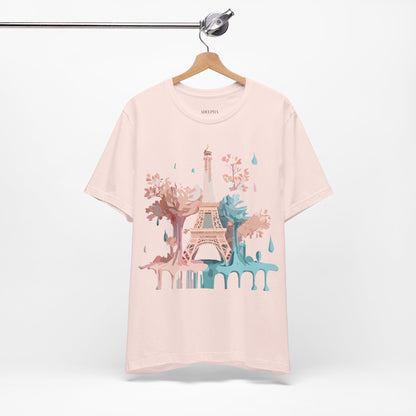 Natural Cotton Tee Shirt - Beautiful Places Collection - Paris Printify