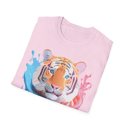 Tiger Shirt Unisex Animal Print Tee Gildan Softstyle 64000 Cotton