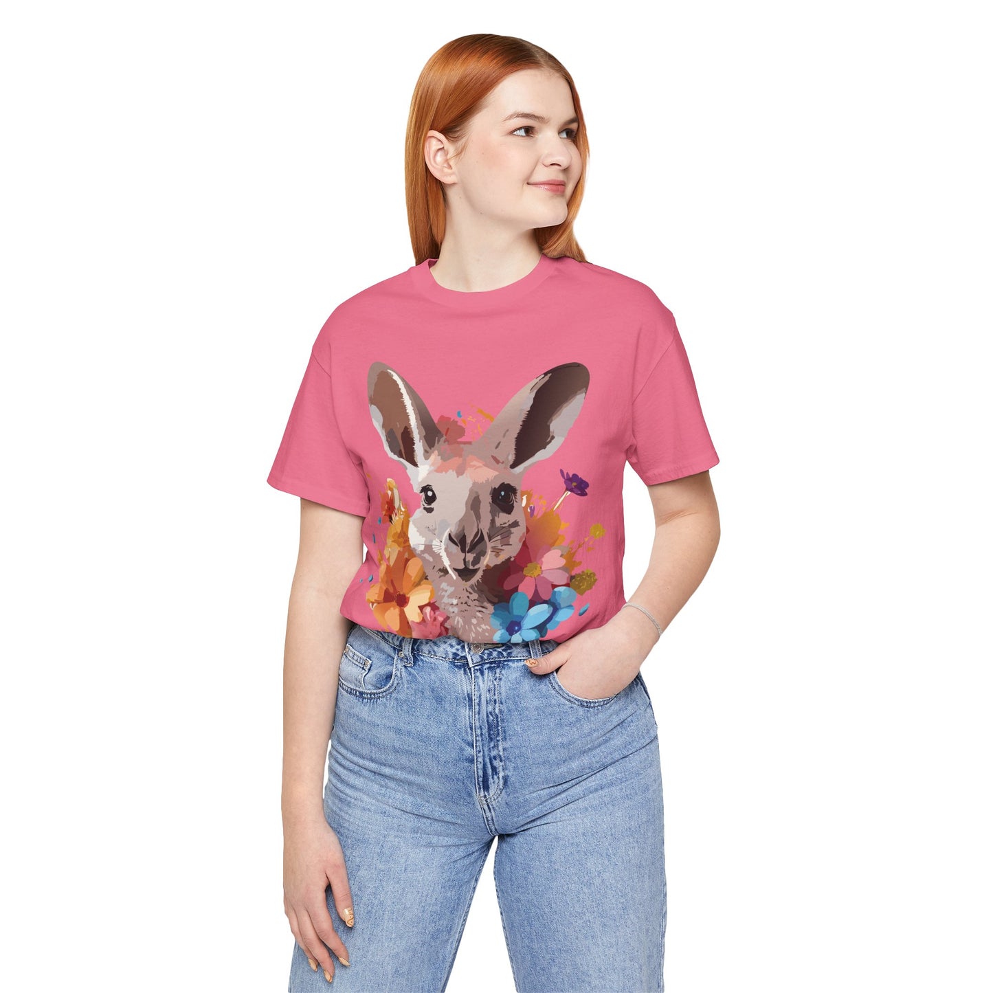 Natural Cotton Tee Shirt with Kangaroo