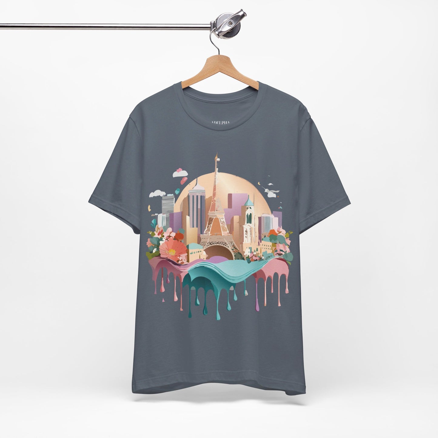 Natural Cotton Tee Shirt - Beautiful Places Collection - Paris Printify