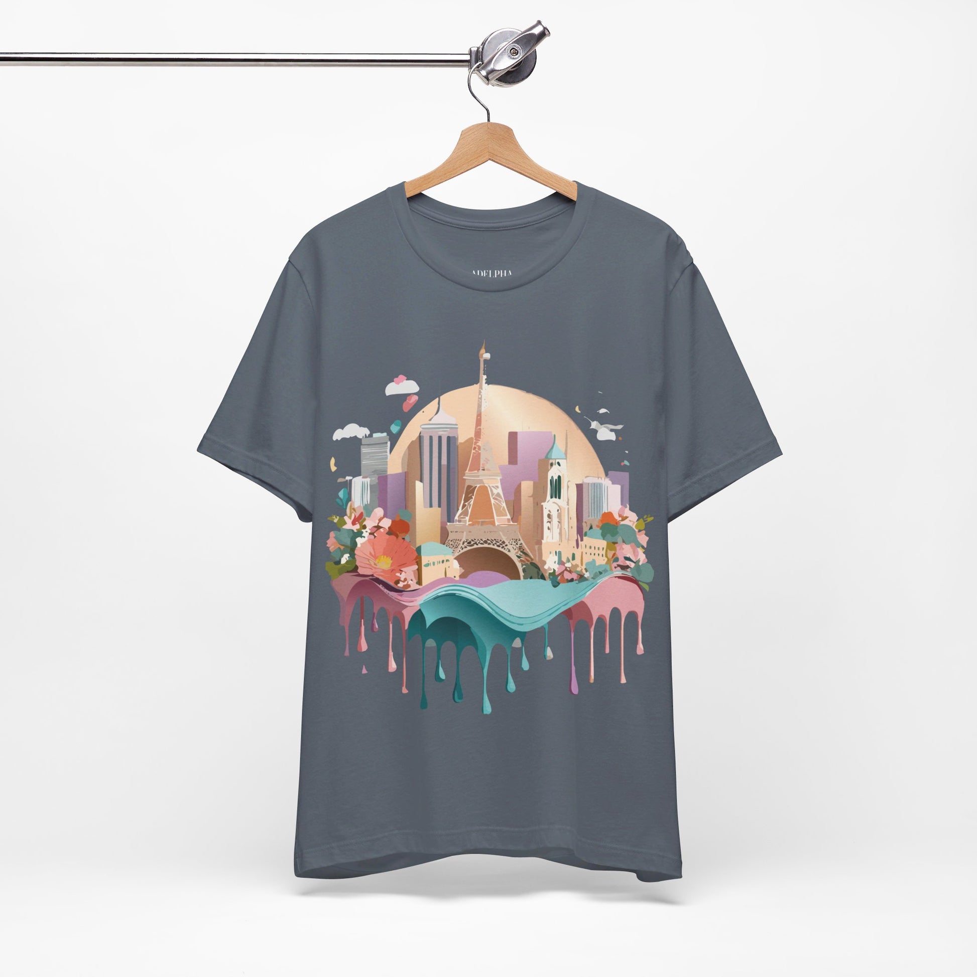 Natural Cotton Tee Shirt - Beautiful Places Collection - Paris Printify