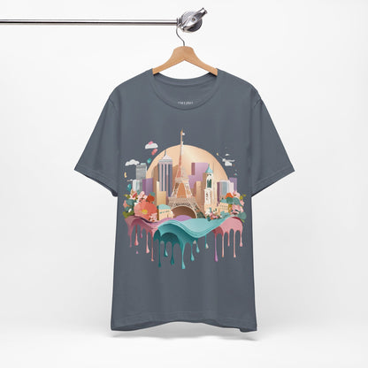 Natural Cotton Tee Shirt - Beautiful Places Collection - Paris Printify