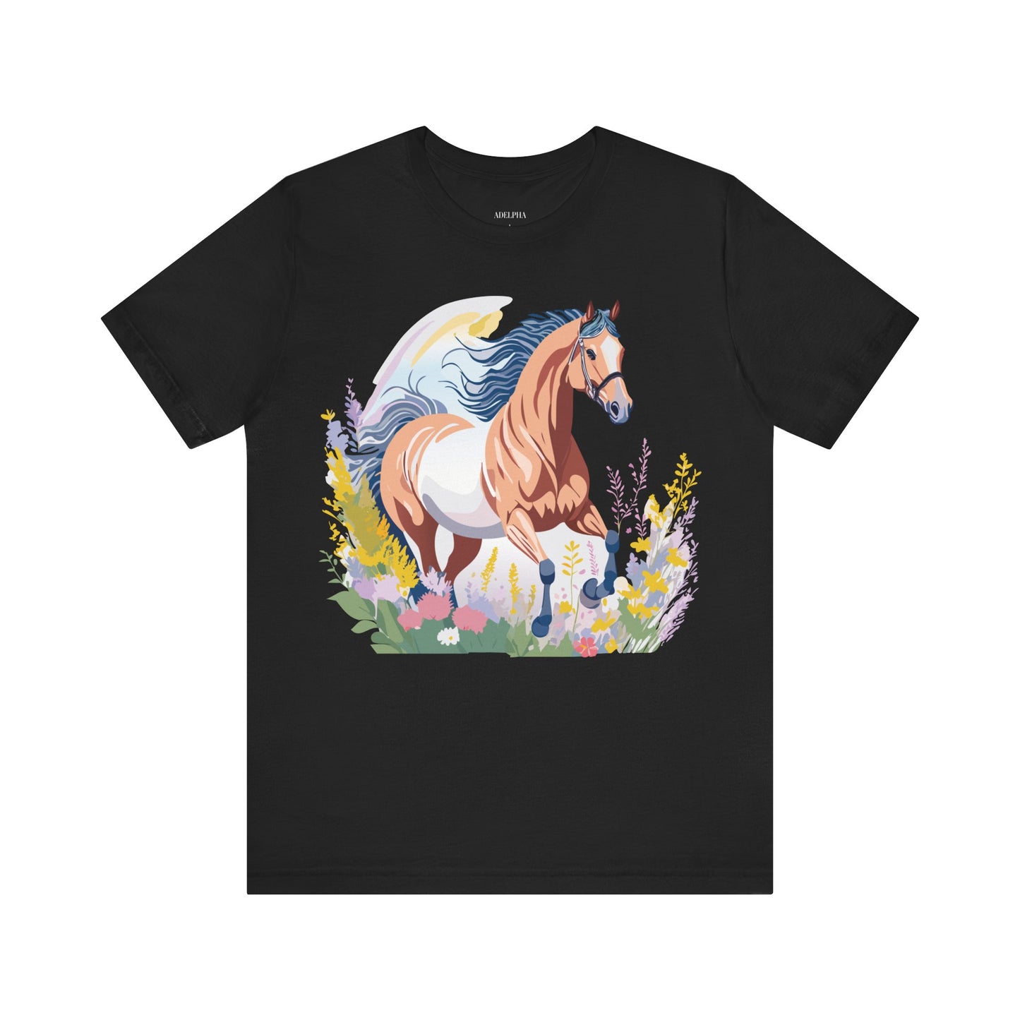 Natural Cotton Tee Shirt with Horse