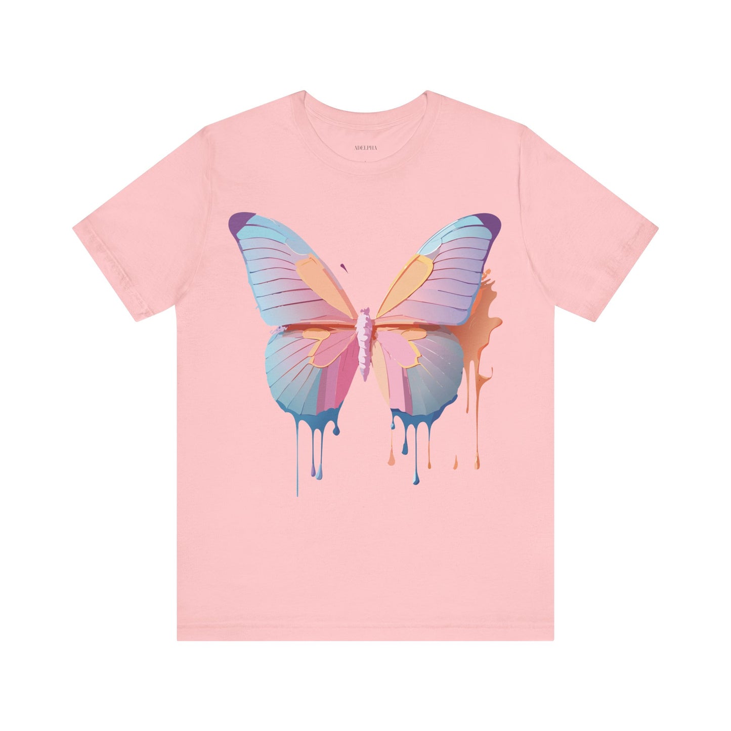 Natural Cotton Tee Shirt with Butterfly