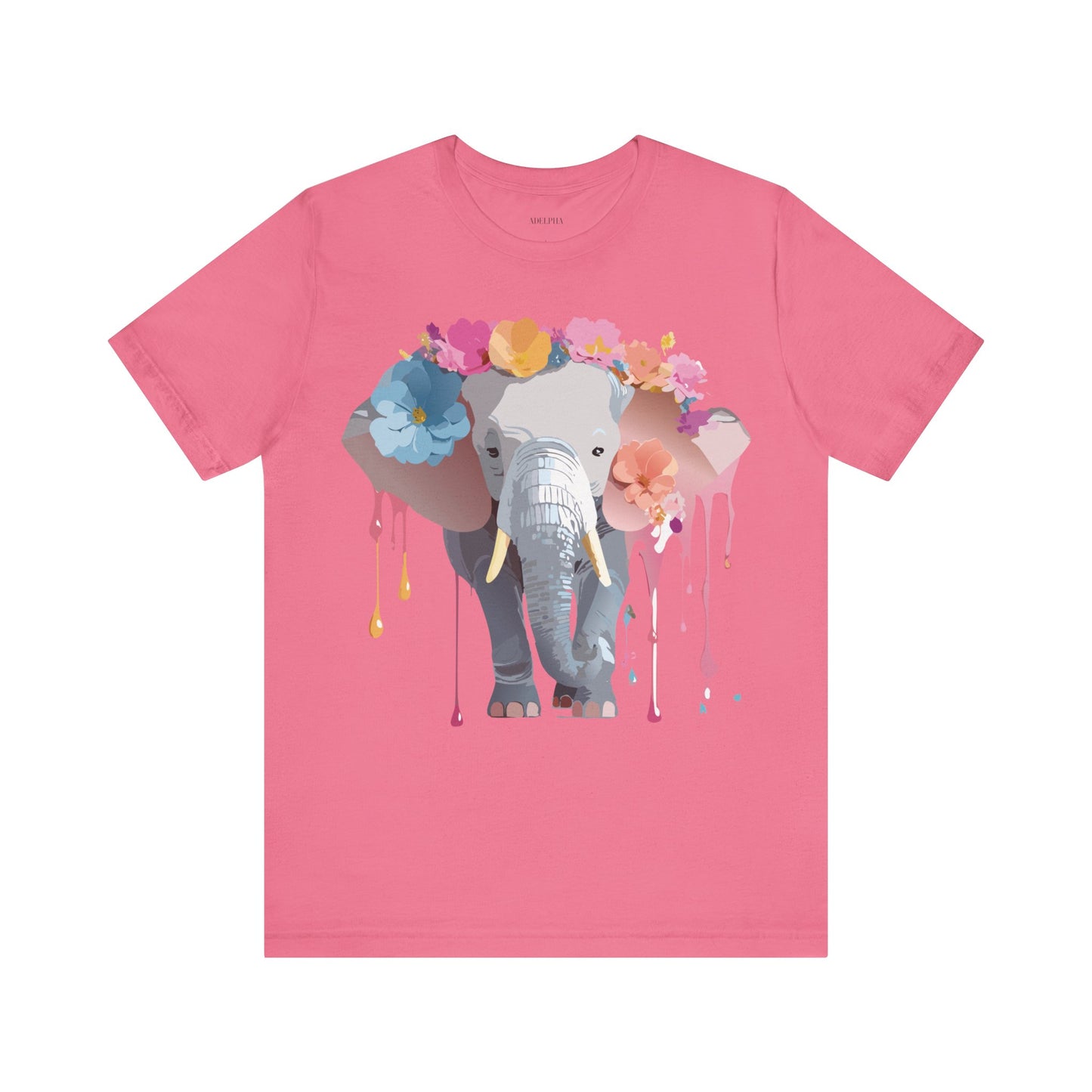 T-shirt en coton naturel avec motif éléphant