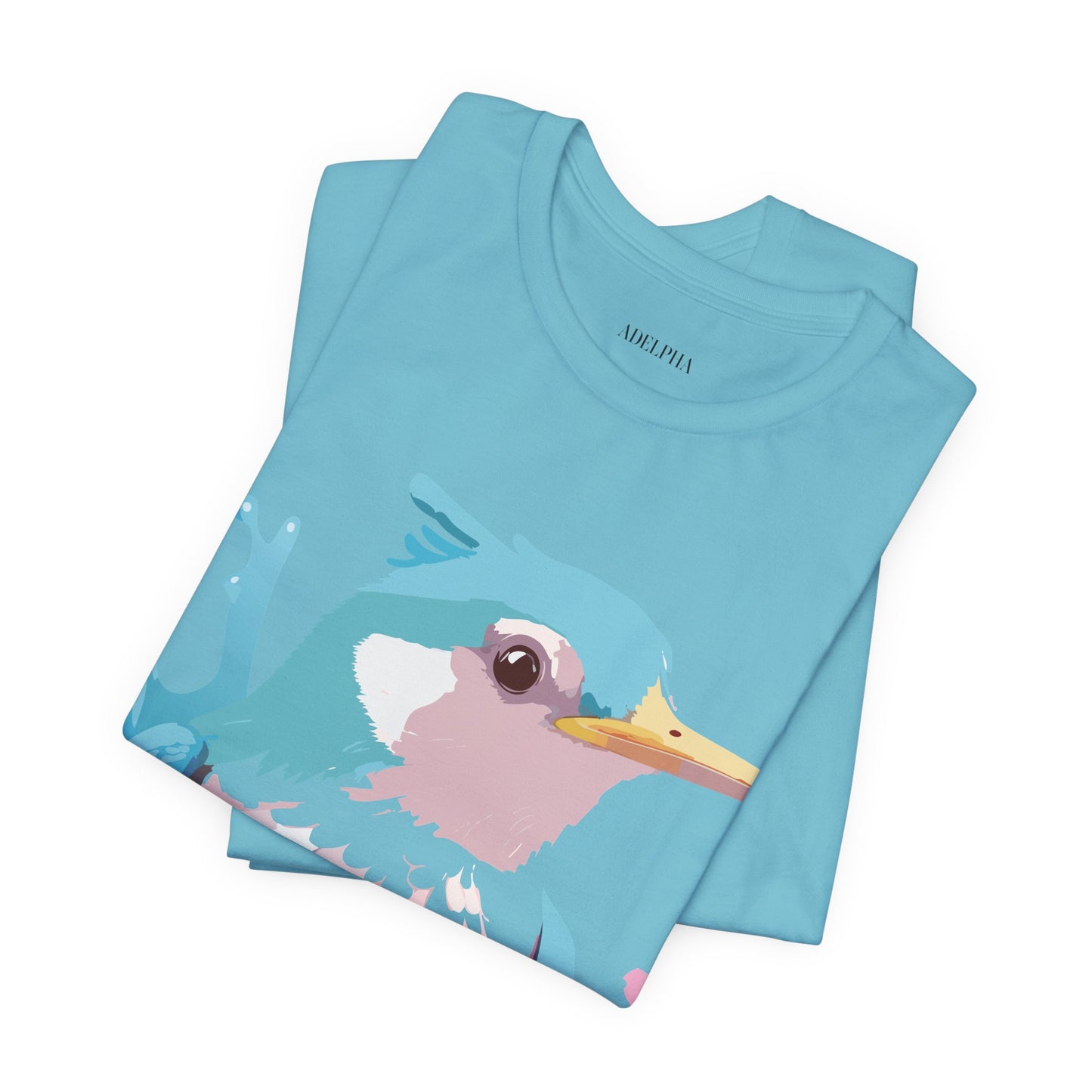 Natural Cotton Tee Shirt with Bird