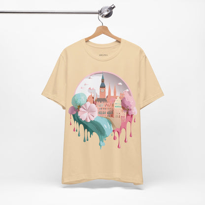 Natural Cotton Tee Shirt - Beautiful Places Collection - Prague Printify